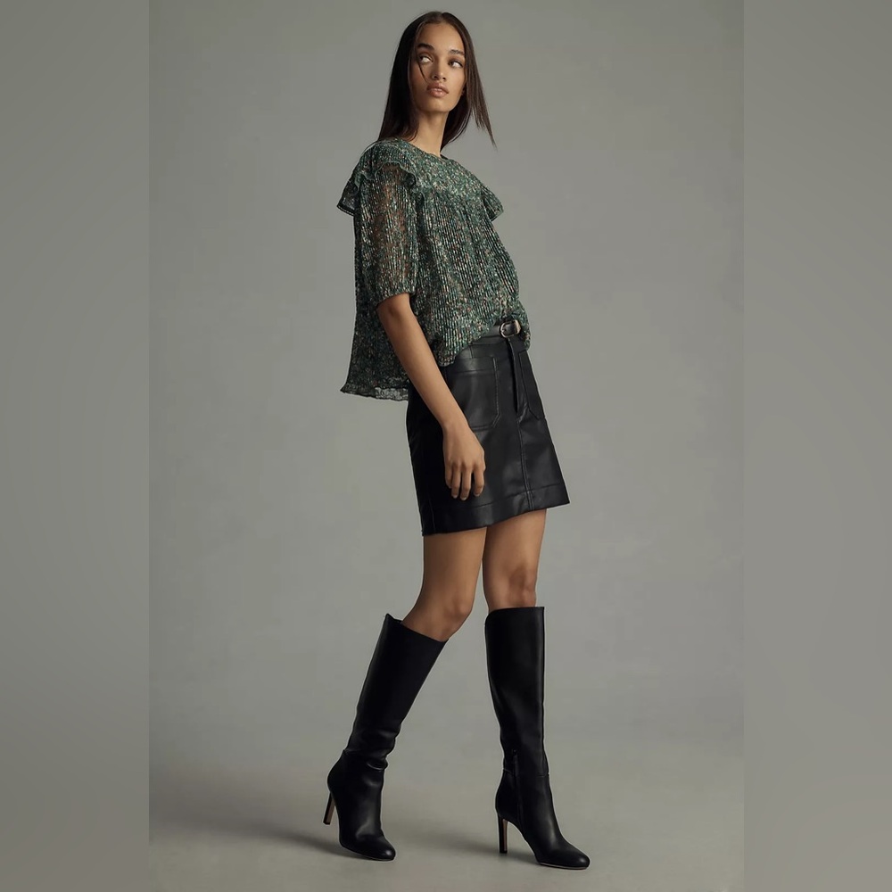 Porridge Lace Crew-Neck Blouse in Size Medium